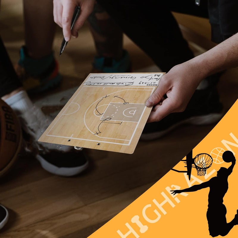 HIGHRAZON Basketball Coaches Clipboard,White Double-Sided Dry Erase Coach Clipboard, Color Basketball Whiteboard for Coaches, White Board with Marker for Coaches Gift - Image 5